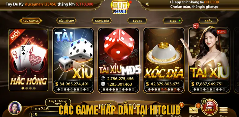 Các Game Hấp Dẫn Tại HitClub